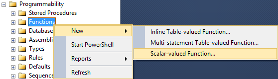 New Scalar-value function