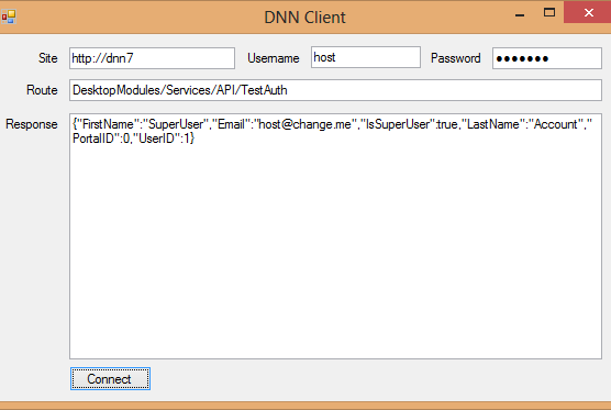 DnnWinClient - Running