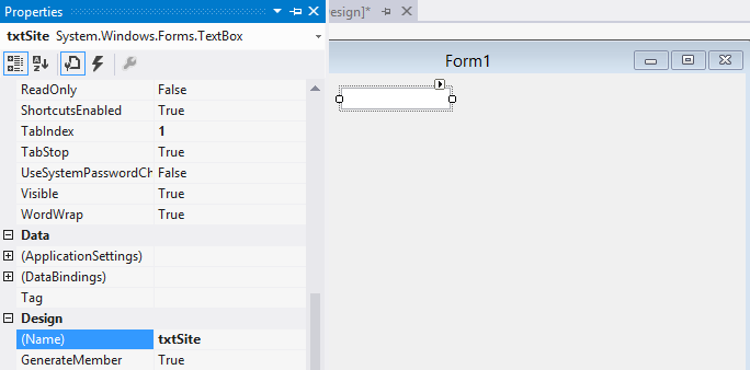 Form1 - TextBox Properties