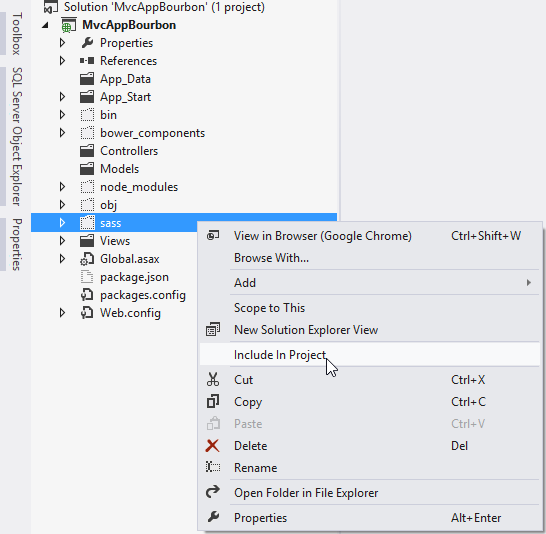 Include In Project – MvcAppBourbon