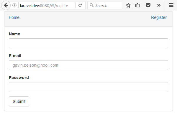 Laravel JWT Auth Vuejs User Registration Form