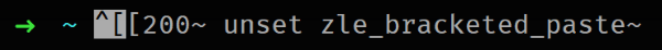 Unsupported ZLE Bracketed Paste