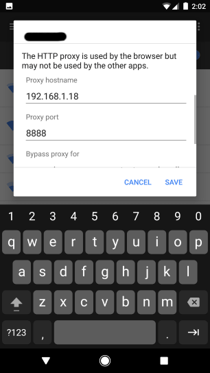 Device - Network - Proxy Settings