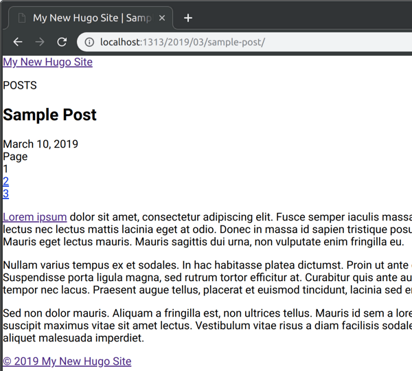 My New Hugo Site post: sample-post