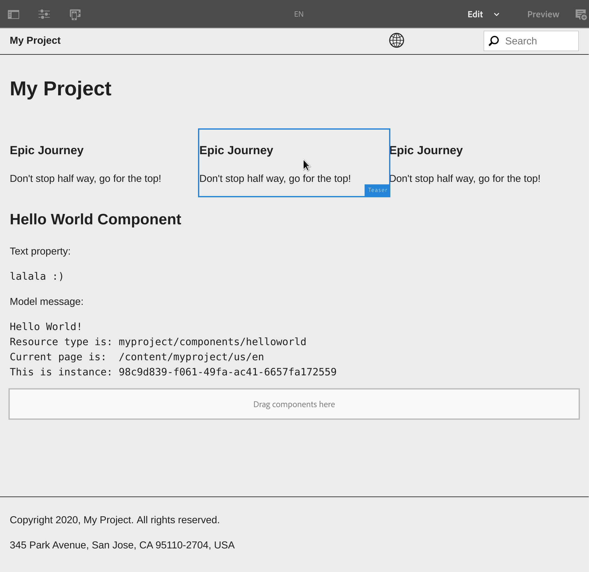 AEM Archetype 23 Example Content Page