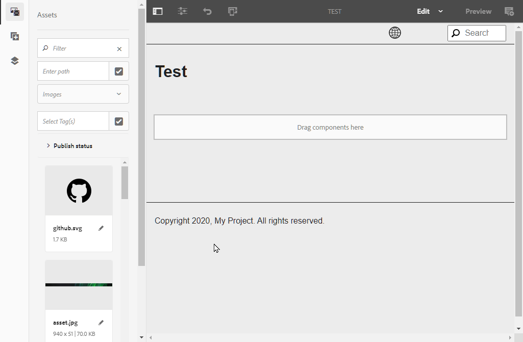 AEM Button Component with Image