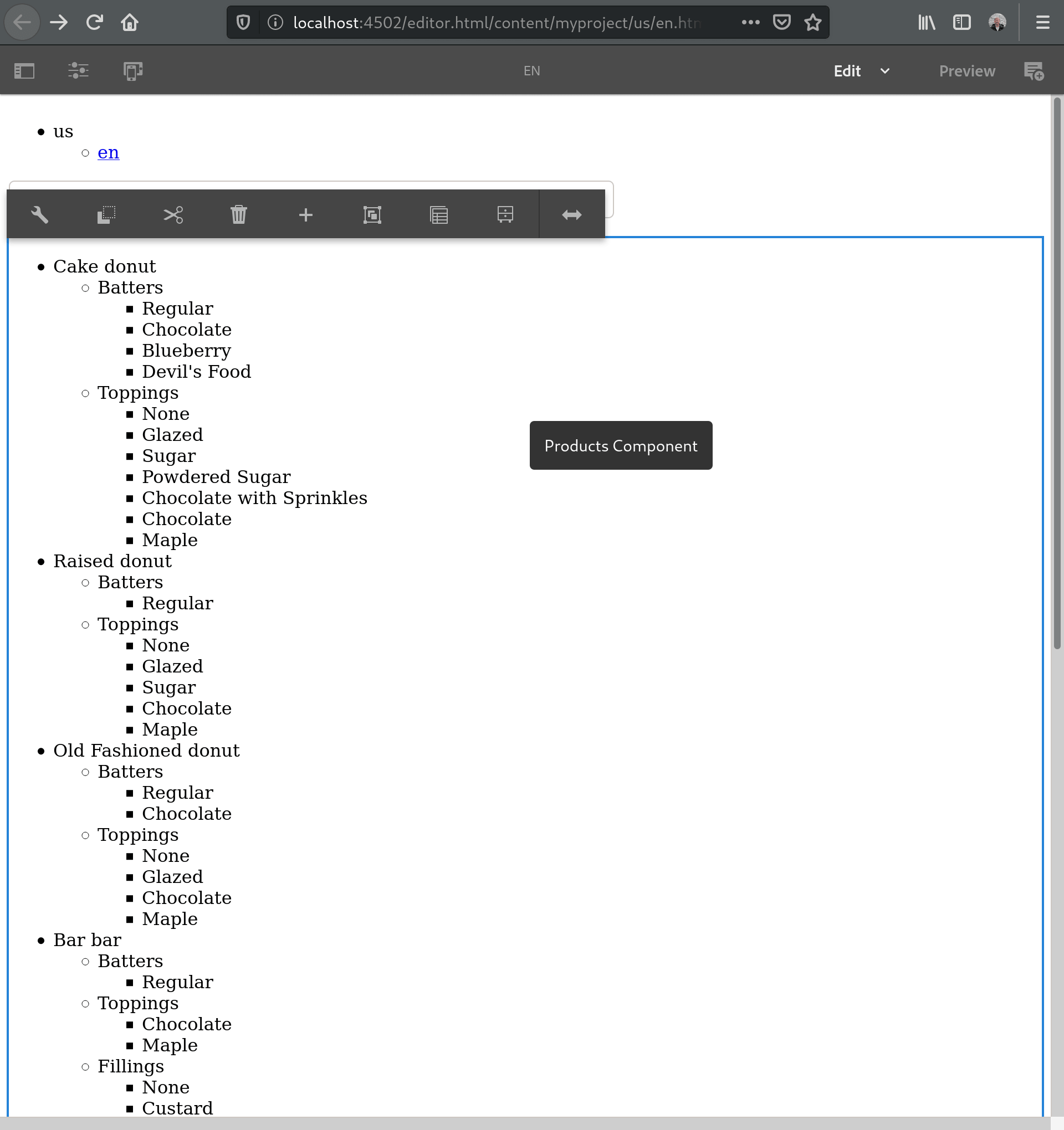 Products Component