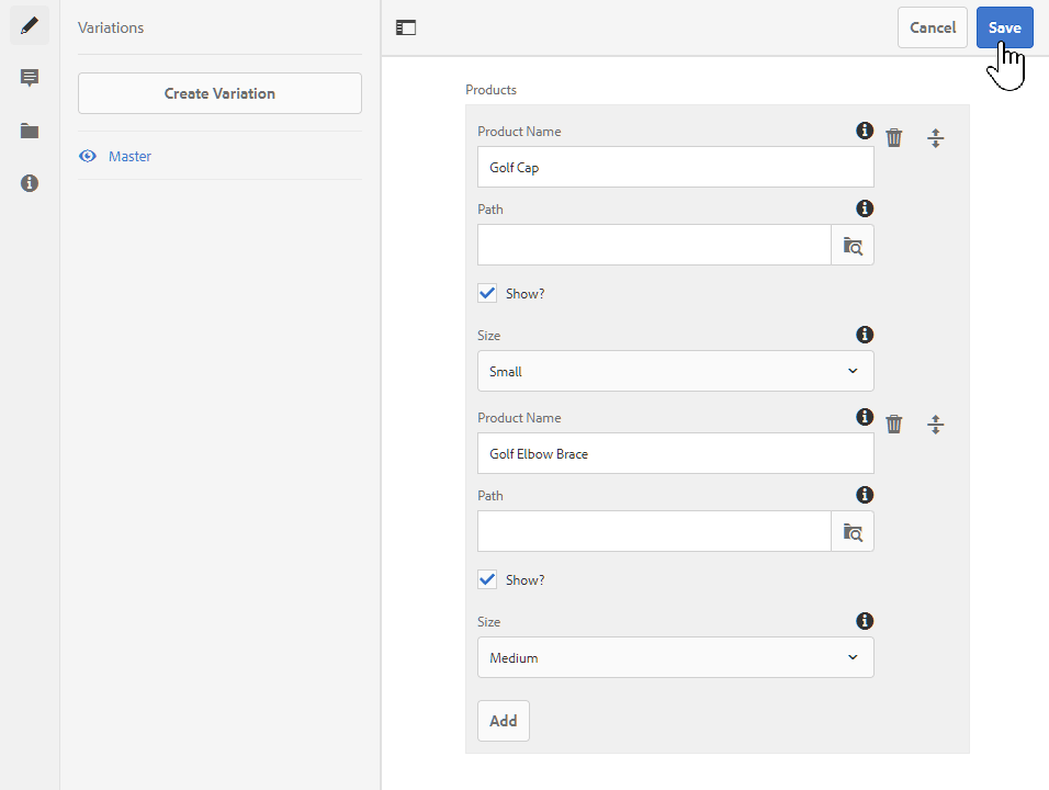 Adding Products to the Content Fragment in AEM